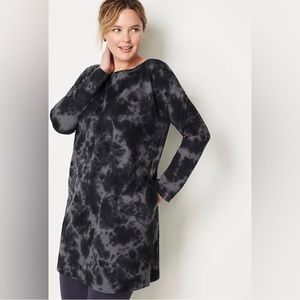 Pure Jill Cloud tie-dyed knit tunic dress with in seam pockets M - NWOT